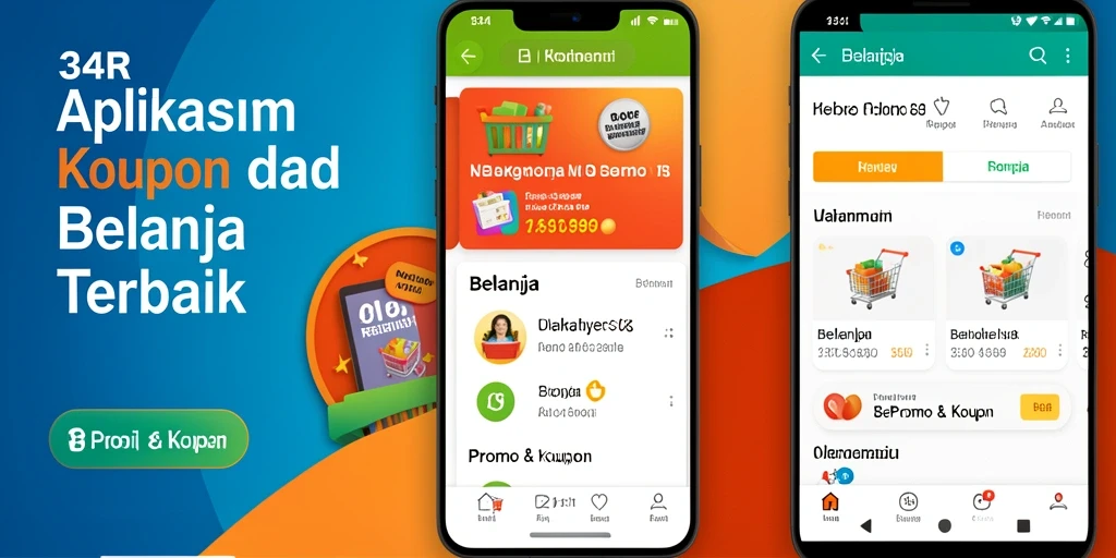 Antarmuka aplikasi 34R menampilkan kupon dan promo menarik.