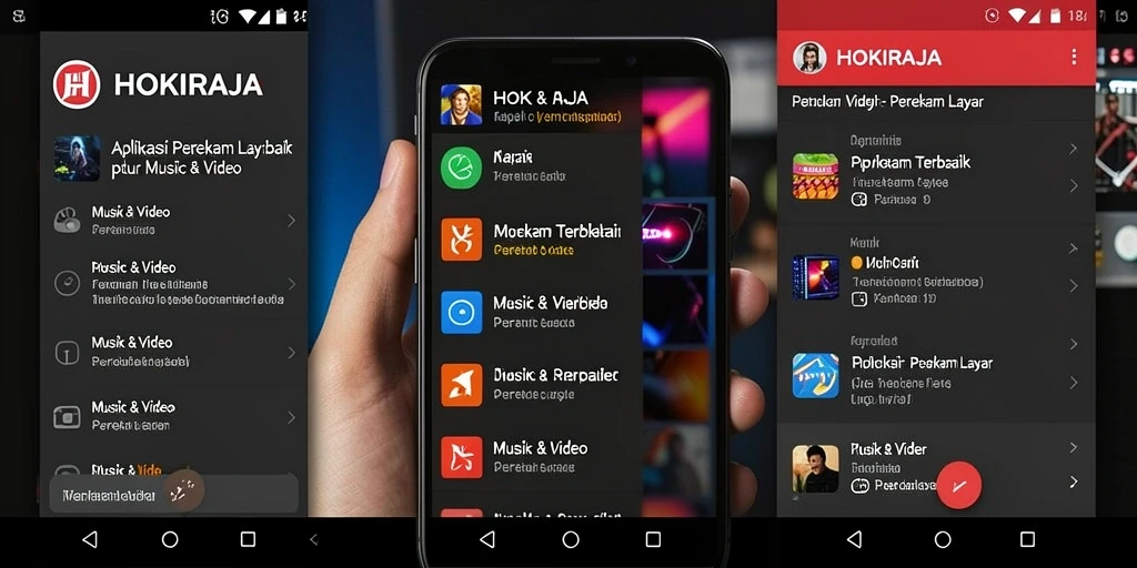 Antarmuka HOKIRAJA yang intuitif dan fungsional untuk merekam layar.