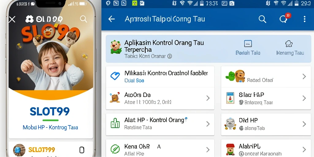 Antarmuka aplikasi SLOT99 dengan fitur Kontrol Orang Tua yang mudah digunakan.
