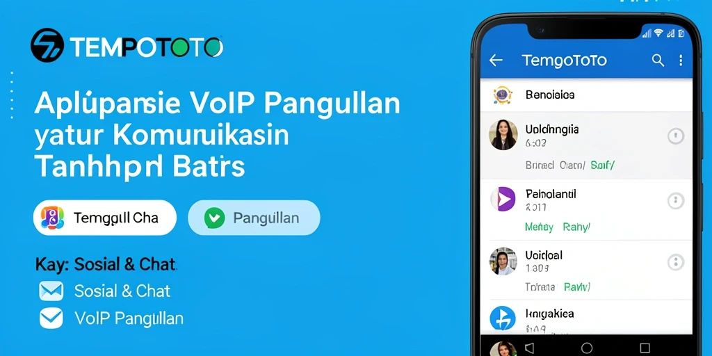 Screenshot TEMPOTOTO dengan antarmuka VoIP Panggilan yang menarik.