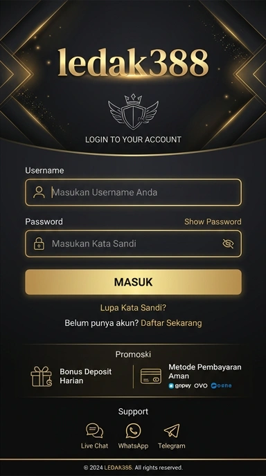 Tampilan halaman login ledak388